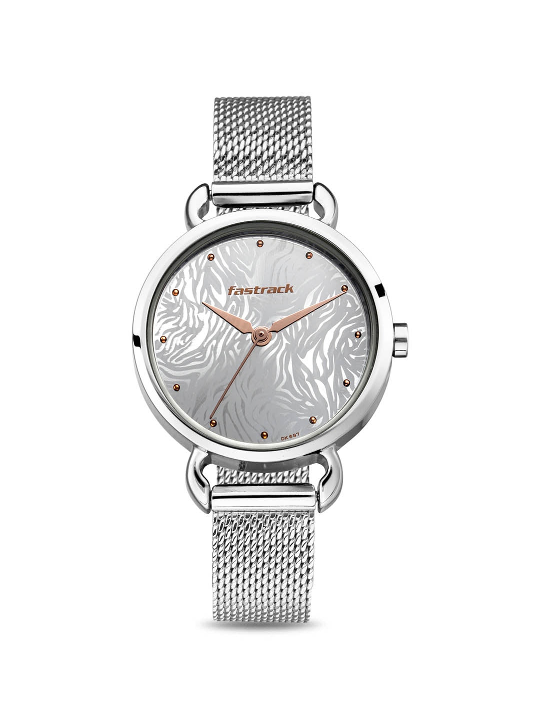 Fastrack Animal Print Women Watch 6221SM01 | Stainless Steel | Mesh Strap | Water-Resistant | Minimal | Quartz Movement | Lifestyle | Business | Scratch-resistant | Fashionable | Halabh.com