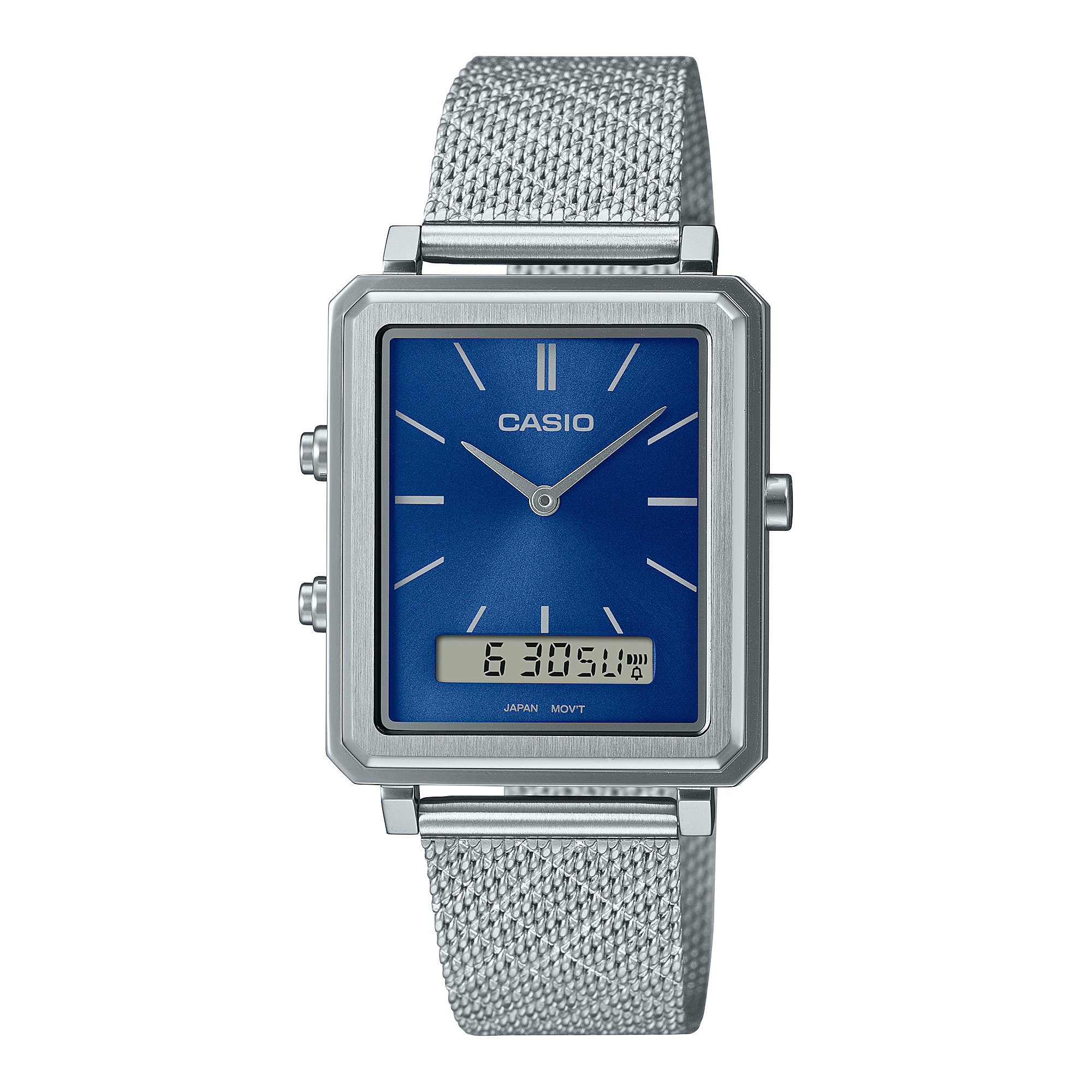 Casio Wristwatch MTP-B205M-2EDF | Stainless Steel | Water-Resistant | Blue Dial | Quartz Movement | Lifestyle| Business | Scratch-resistant | Fashionable | Halabh