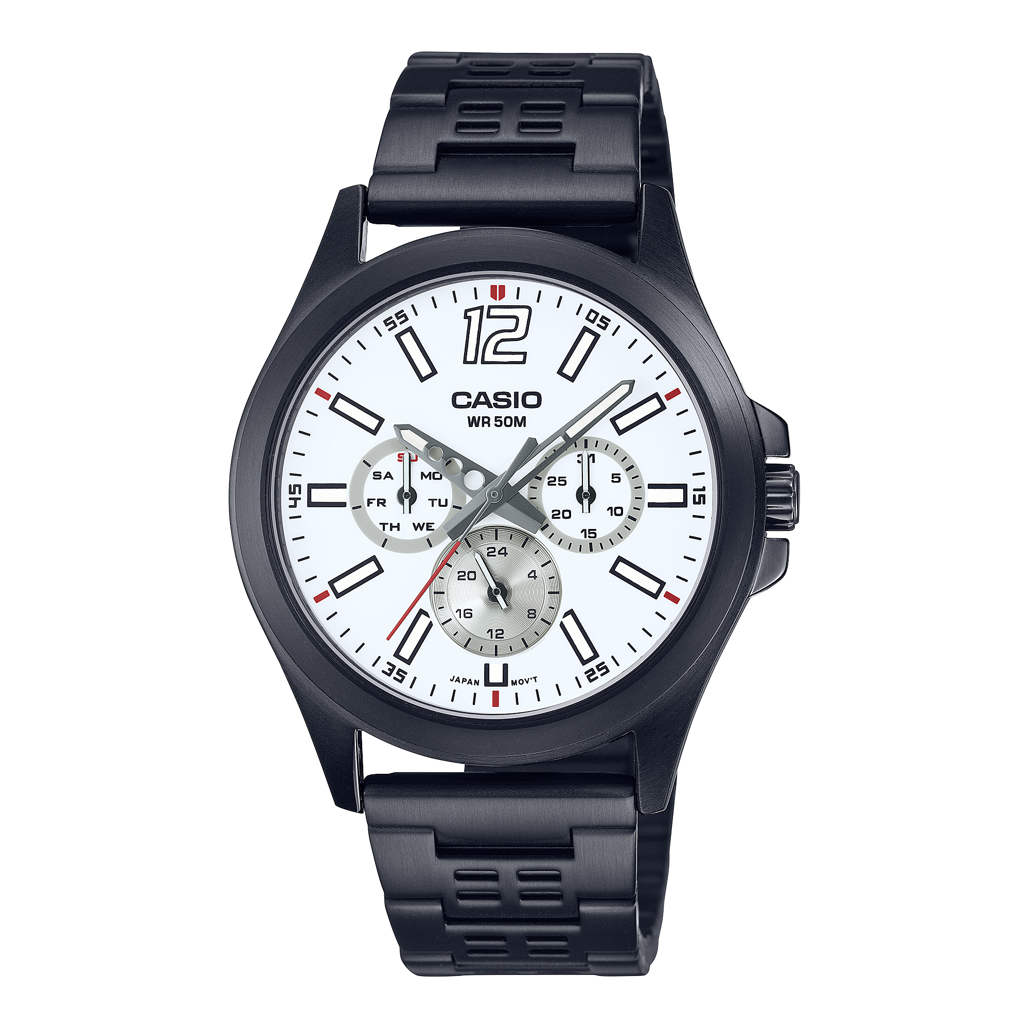Casio Men's Watch - MTP-E350B-7BVDF | Stainless Steel | Water-Resistant | Quartz Movement | Sleek Men's | Fashionable |  Formal And Casual Wear | Timeless Design | Halabh