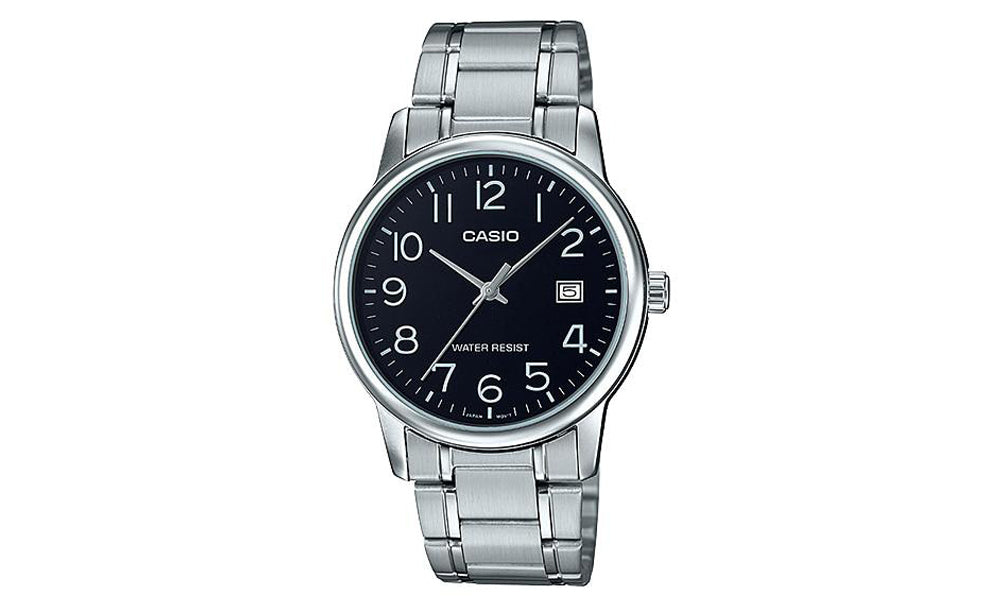 Casio Men's Black Watch MTP-V002D-1BUDF | Stainless Steel | Mesh Strap | Water-Resistant | Minimal | Quartz Movement | Lifestyle | Business | Scratch-resistant | Fashionable | Halabh.com