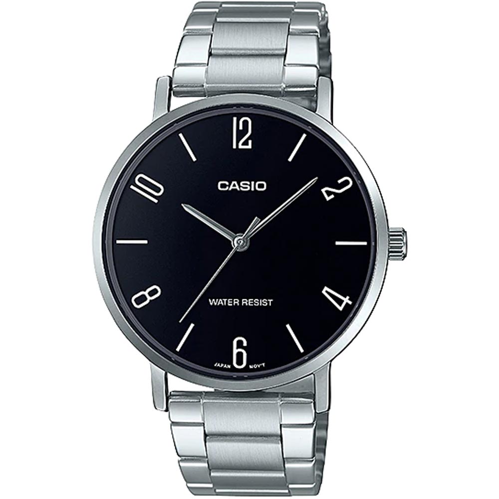 Casio MTP-VT01D-1B2UD Metal Band Men’s Watch | Stainless Steel | Water-Resistant | Quartz Movement | Sleek Men's | Fashionable | Durable | Affordable | Halabh