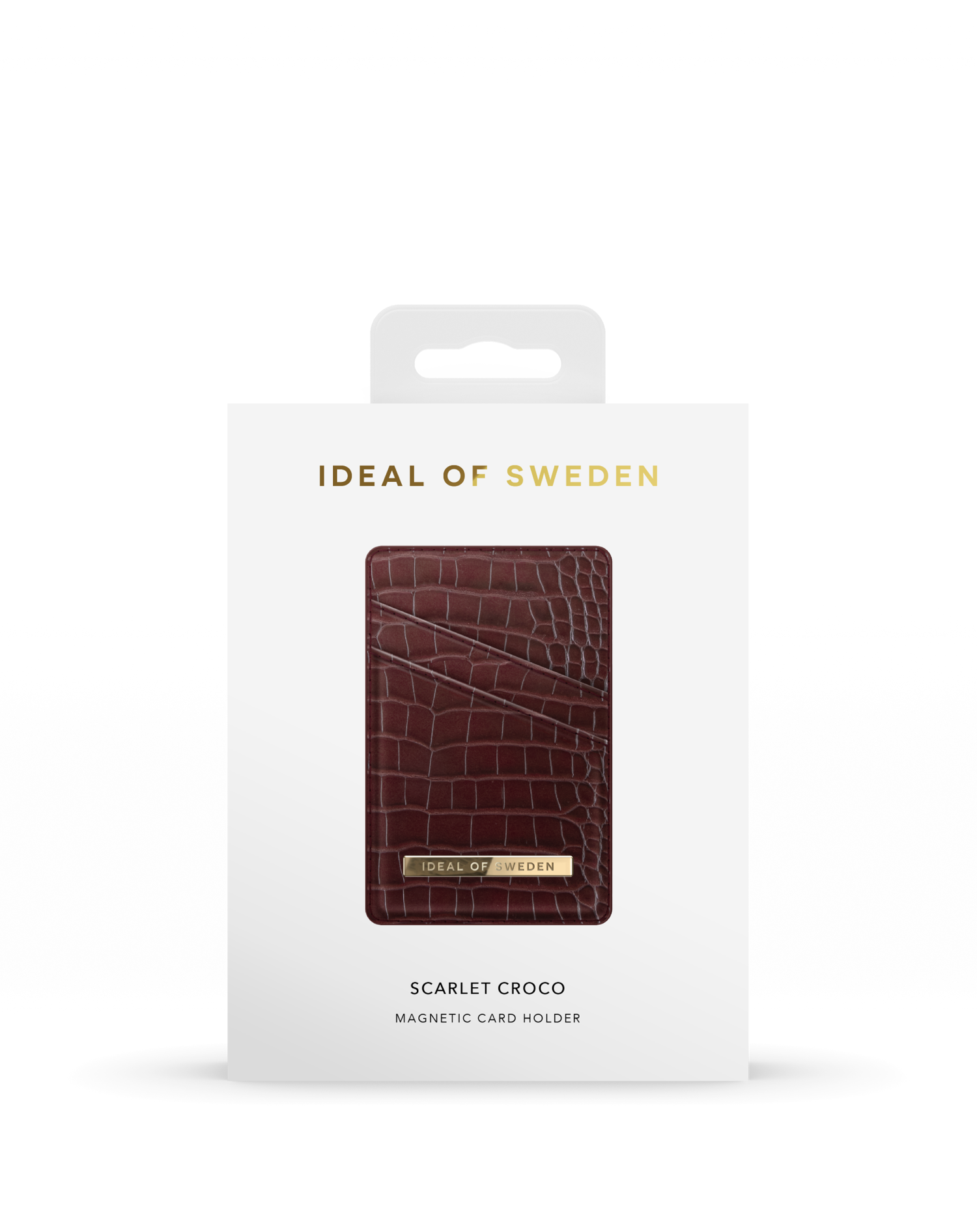Ideal of Sweden Magnet Card Holder Scarlet Croco