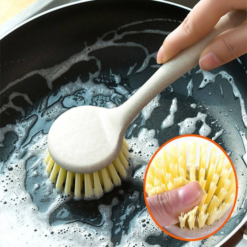 Cleaning Brush Long Handle Cup Brush Household Tea Kitchen Wash Cup Sponge Brush Household Decontamination Wash Pot Brush