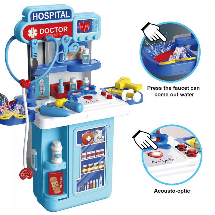 Bowa Mobile Medical Equipment Table Pretend Play Suitcase Trolley