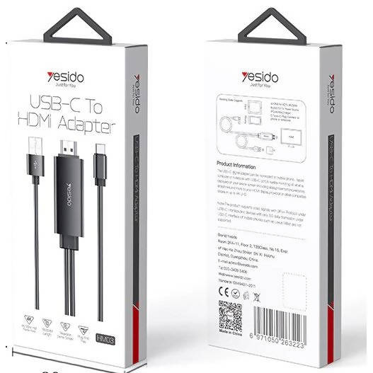 Yesido USB C To HDMI Adapter Black