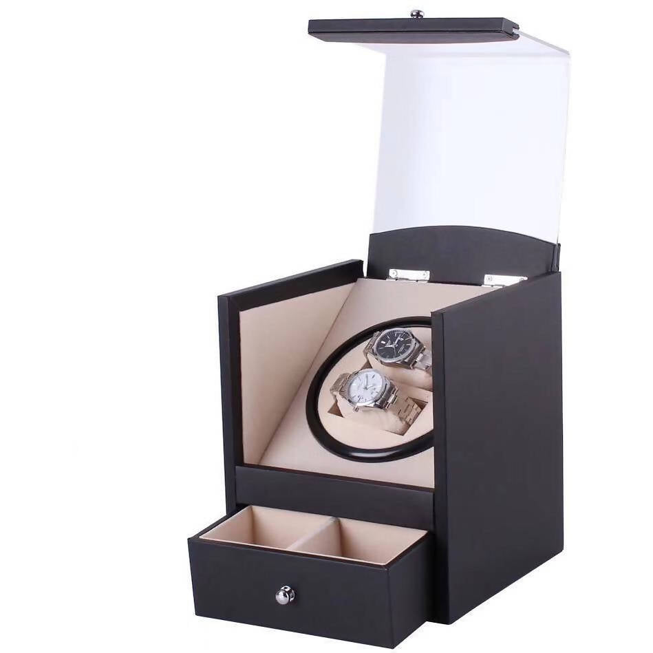 Watch Winder Box For 2 Pieces WB-03 | watch storage | box | jewelry box | timepiece storage | luxury accessories | organizational products | elegant design | secure lock | Halabh.com