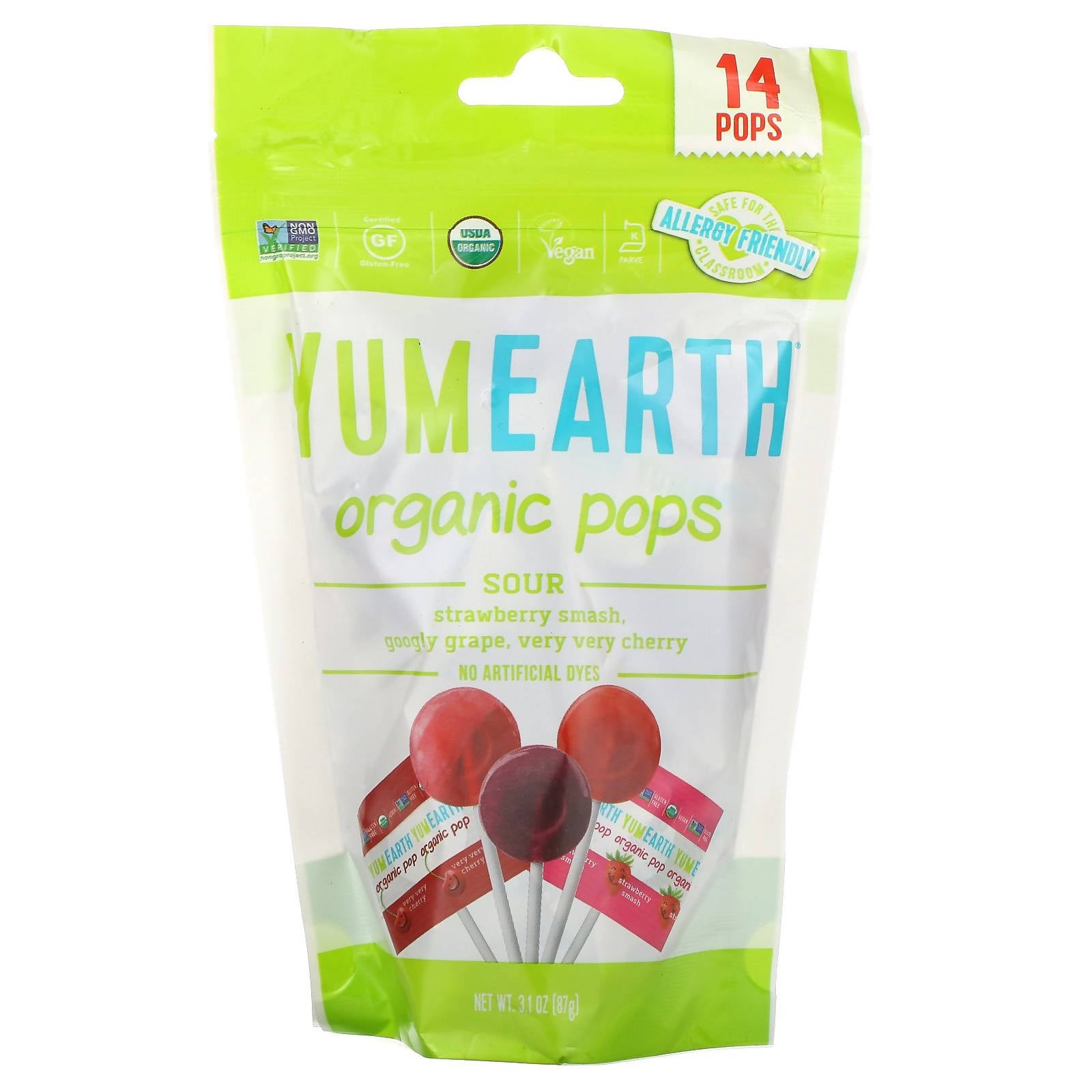 Yum Earth Organic Sour Pops 14pcs