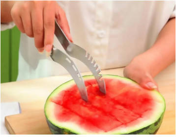 Stainless Steel Watermelon Slicer Knife Kitchen Gadget Corer Fruit Tools