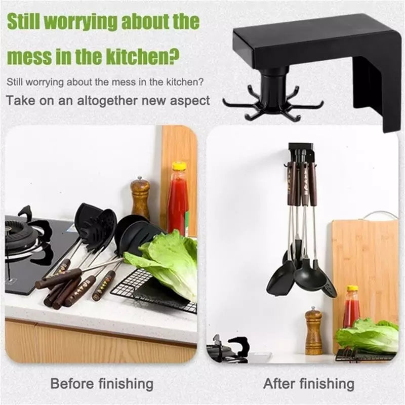 Punch Free Wall Mounted Telescopic Rotating Storage Rack