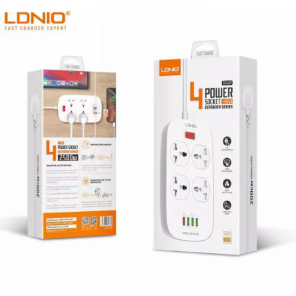 Ldnio SC4407 4 Power Socket with 4 USB | Outlet | USB | Extension Cord | Electronics | Home Improvement | Technology | Convenience | Protection | Versatility | Halabh.com