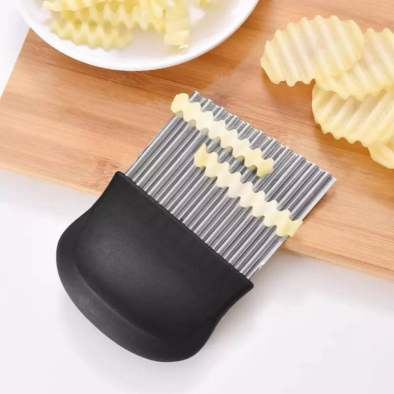 Potato Cutter Chips French Fry Maker Wavy Edged Slicer Stainless Steel