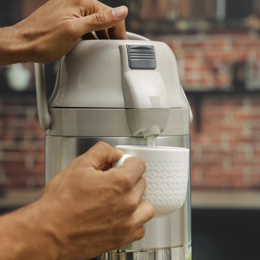 Thermo Airpot Flask, H360 Rotating Base, Portable. Keep Drinks Hot or Cold for Hours