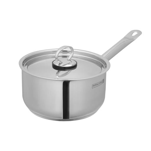 Royalford RF10129 Stainless Steel Saucepan, 3-Layer Extra-Thick Base, 18cm with Lid