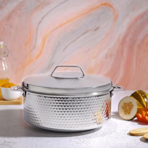 Royalford Reeva Hammered Double Wall Stainless Steel Hot Pot