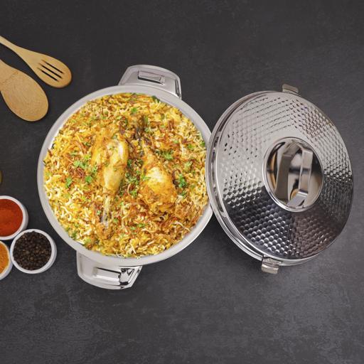 Royalford Reeva Hammered Double Wall Stainless Steel Hot Pot