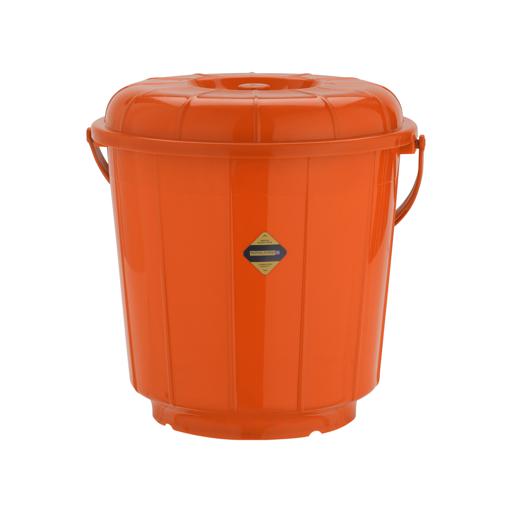Royalford RF10685 Plastic Bucket with Lid, 17L Bucket with Handle