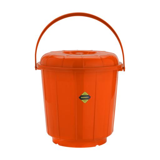 Royalford RF10685 Plastic Bucket with Lid, 17L Bucket with Handle