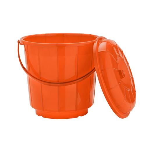 Royalford RF10685 Plastic Bucket with Lid, 17L Bucket with Handle