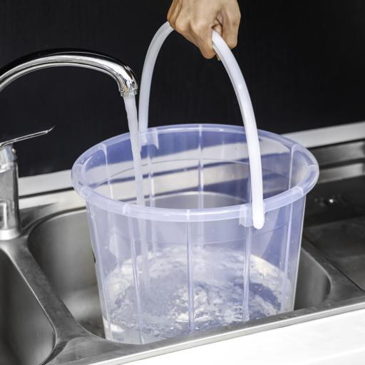 Royalford RF10694 Transparent Bucket with Lid, 20L Plastic Bucket