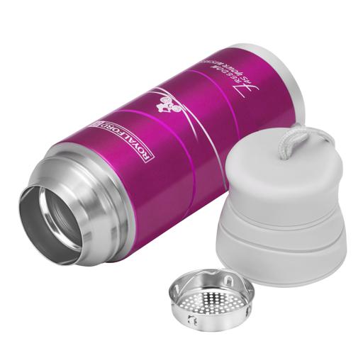 Royalford 320ml Stainless Steel Vacuum Bottle White & Pink