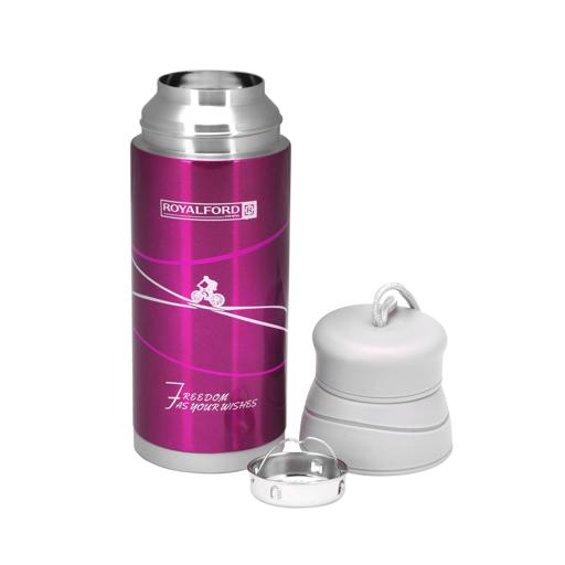 Royalford 320ml Stainless Steel Vacuum Bottle White & Pink