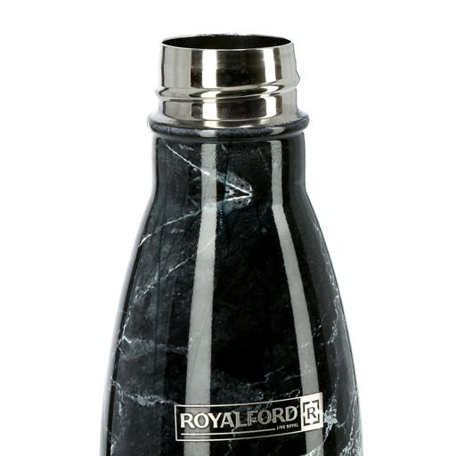 Royalford Stainless Steel Marble Design Vacuum Bottle 500Ml Black