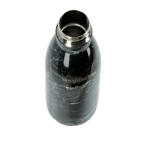Royalford Stainless Steel Marble Design Vacuum Bottle 500Ml Black