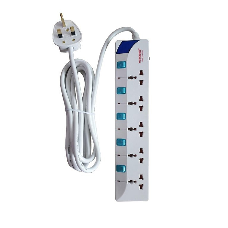Stargold Extension Cord 5 Outlet 13A 3m Heavy | Outlet | USB | Extension Cord | Electronics | Home Improvement | Technology | Convenience | Protection | Versatility | Halabh.com