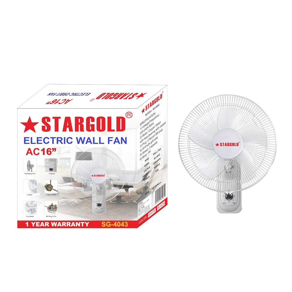 Star Gold 16 Inch 70W Electronic Wall Mounted Fan | Home Appliance & Electronics | Halabh.com
