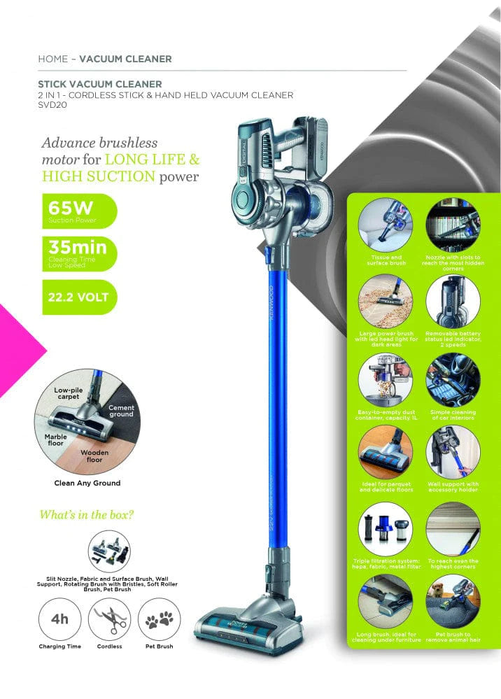 Kenwood 2 In 1 Cordless Vacuum Cleaner Cordless