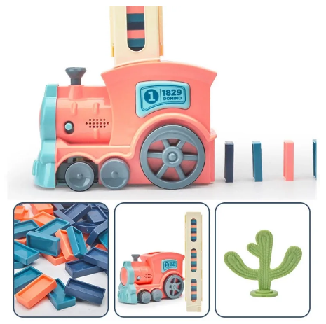 Electric Domino Train Car Set Kids Toys