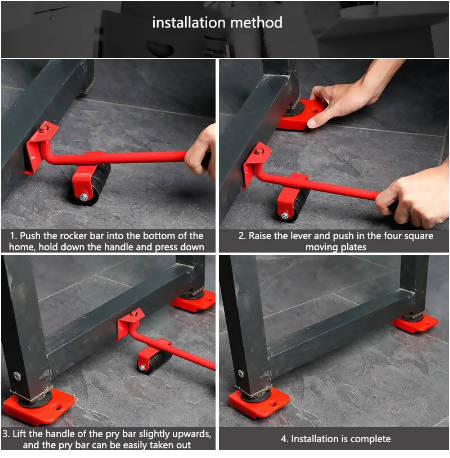 Multifunctional Pulley Type Carrier 5 Piece Plastic Mover Panel Heavy Furniture Moving Tool