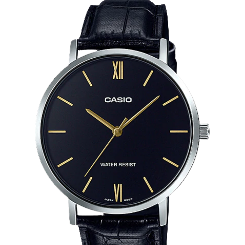 Casio Men Leather Watch MTP-VT01L-1BUDF | Leather Band | Water-Resistant | Quartz Movement | Classic Style | Fashionable | Durable | Affordable | Halabh.com