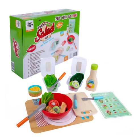 Qwz Kids Wooden Kitchen Toy Stimulation Induction Cooker Burger Barbecue Salad Series Children Play House Cooking Pretend Play Set