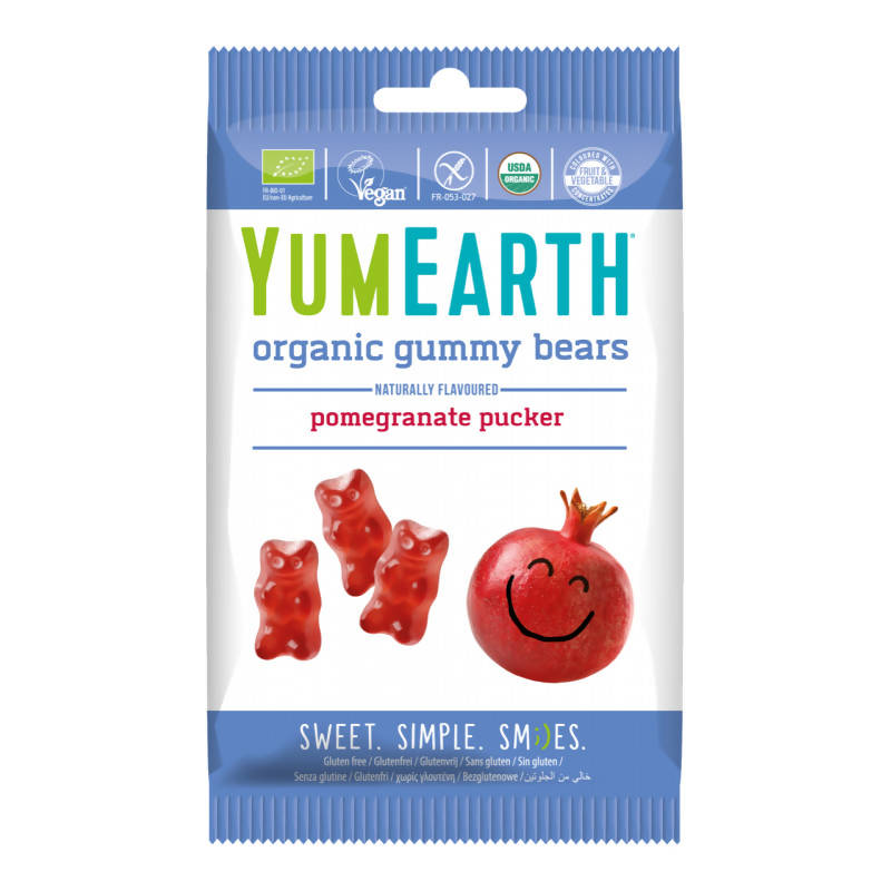 Yum Earth Organic Gummy Bears Pomegranate Pucker 50g