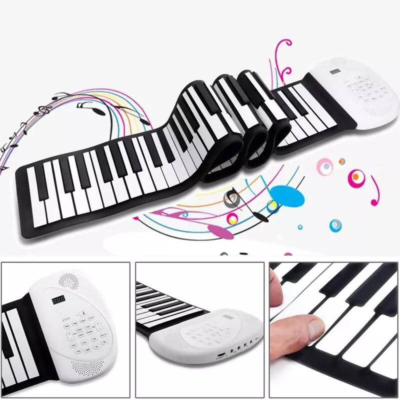 88 Keys Roll Up Piano Upgraded Portable Rechargeable Electronic Hand Roll Piano For Beginners Kids Adults Gift