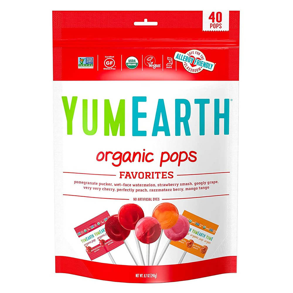 Yummy Earth Organics Lollipops Organic Pops 40 Plus