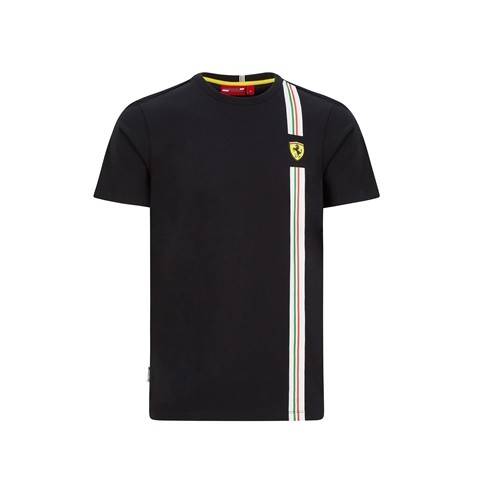 2020 Ferrari F1 Mens Italian Flag T-Shirt Black