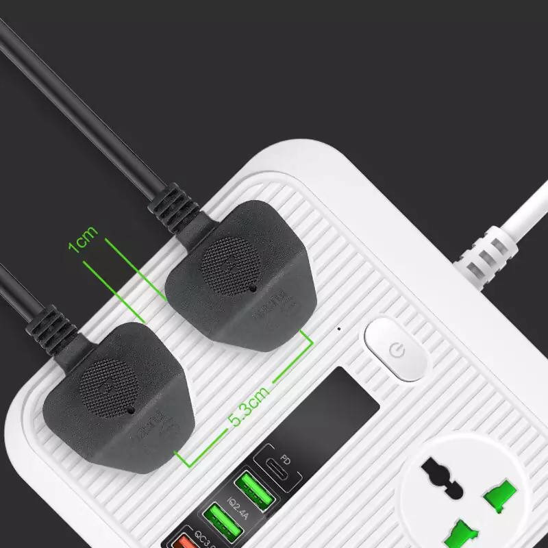 Smart Plug ON/OFF 16A Universal Outlets 3 USB Ports 2M Extension | Outlet | USB | Extension Cord | Electronics | Home Improvement | Technology | Convenience | Protection | Versatility | Halabh.com