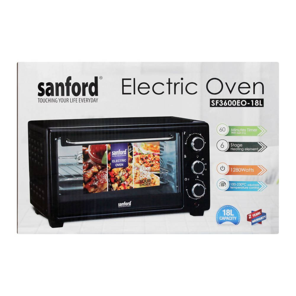 Sanford Electric Oven | Capacity 28L | Power 1500W | Color Black | Best Kitchen Appliances in Bahrain | Halabh