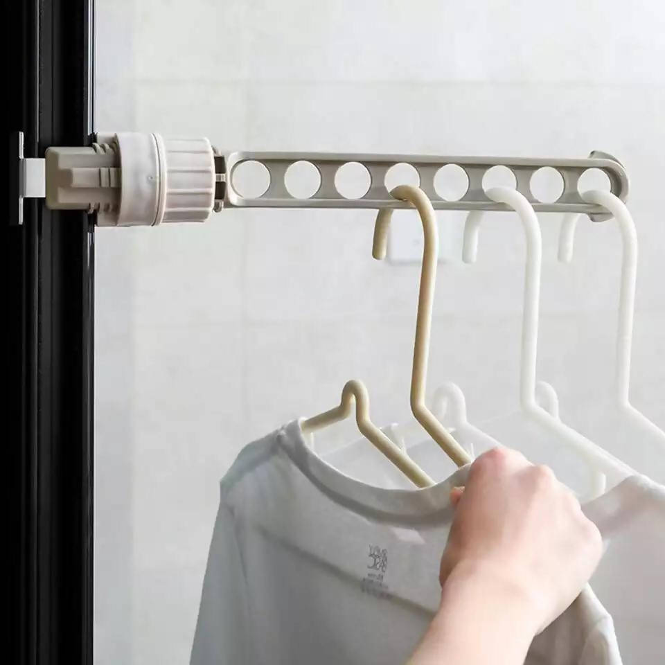 1PC Window Frame Clothes Hanging Rack Portable Indoor Window 8-holes Drying Rack Adjustable Home Accessories for Clothes Stand
