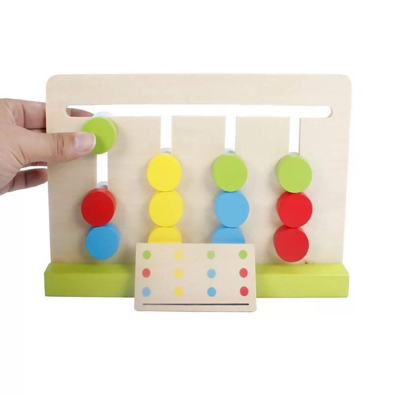 Baby toys Montessori Education Wooden Toys Four Color Game early math learning