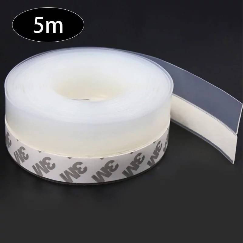 5M Self Adhesive Door Sill Seal Strip Weather Strip Silicone Soundproofing Window Seal Anti Draft Dust Insect Door Seal Strip