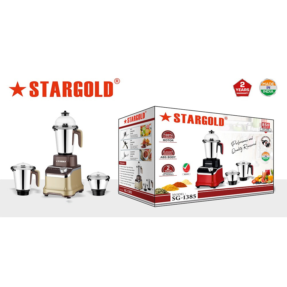 Stargold Mixer Grinder 3 In 1 850W Overload Protection