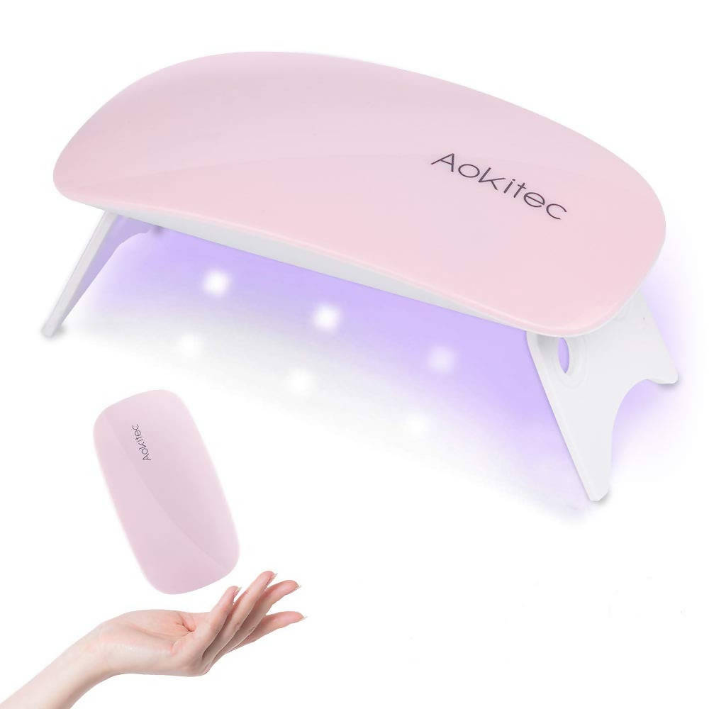 Aokitec UV LED Nail Lamp Portable USB Cable Pink