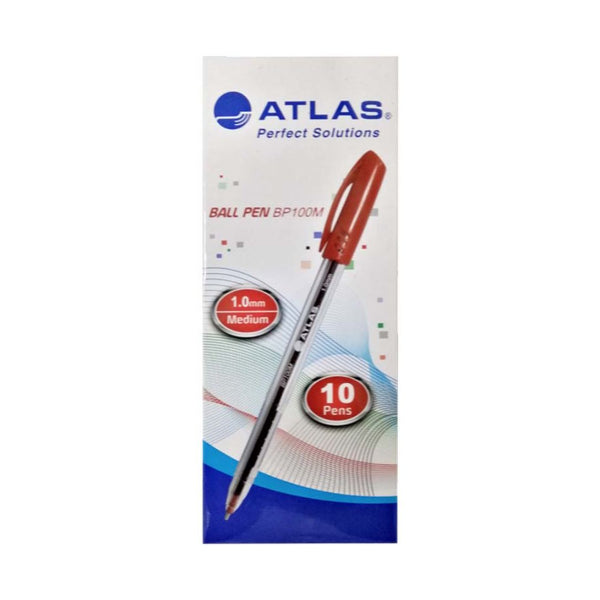 Atlas Ball Pen 1.0mm Medium BX 10 Red