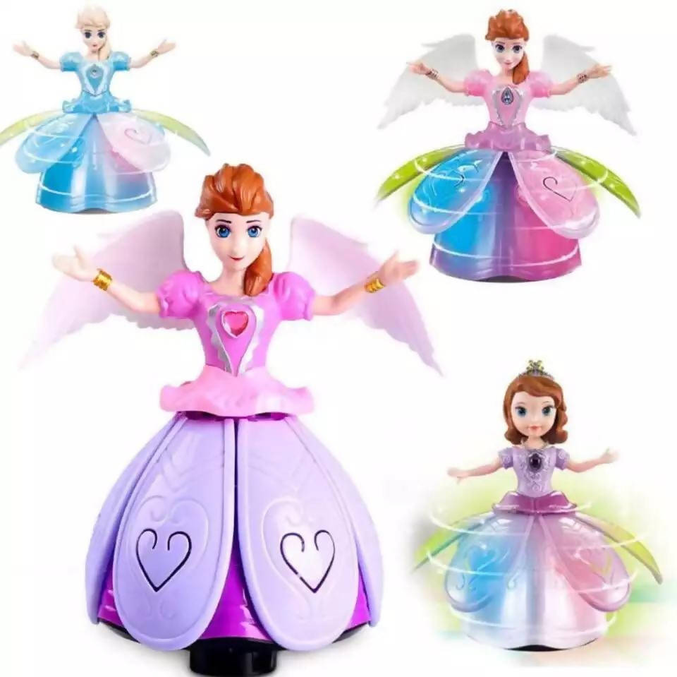 Kids Toys Dancing Doll Princes Dancing Angel With LED Light Rotating