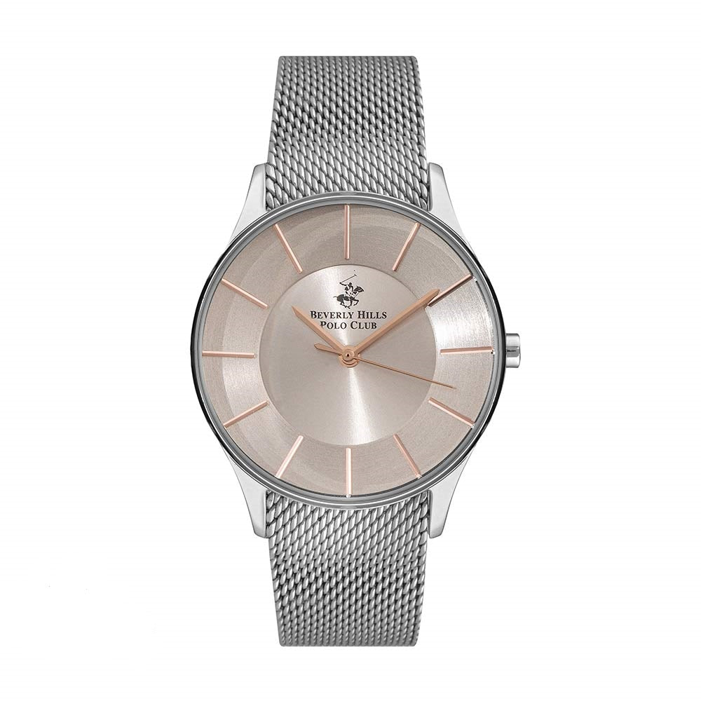 Beverly Hills Polo Club Men BP3287X.310 | Stainless Steel | Mesh Strap | Water-Resistant | Minimal | Quartz Movement | Lifestyle | Business | Scratch-resistant | Fashionable | Halabh.com