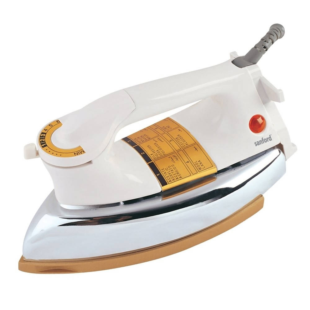 Sanford Dry Iron 1100 Watts Off White | reliable performance | lightweight | variable steam settings | safety features | stylish | even heat distribution | Halabh.com