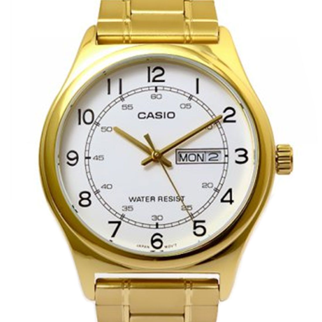 Casio Analog White Dial Men's Watch Gold